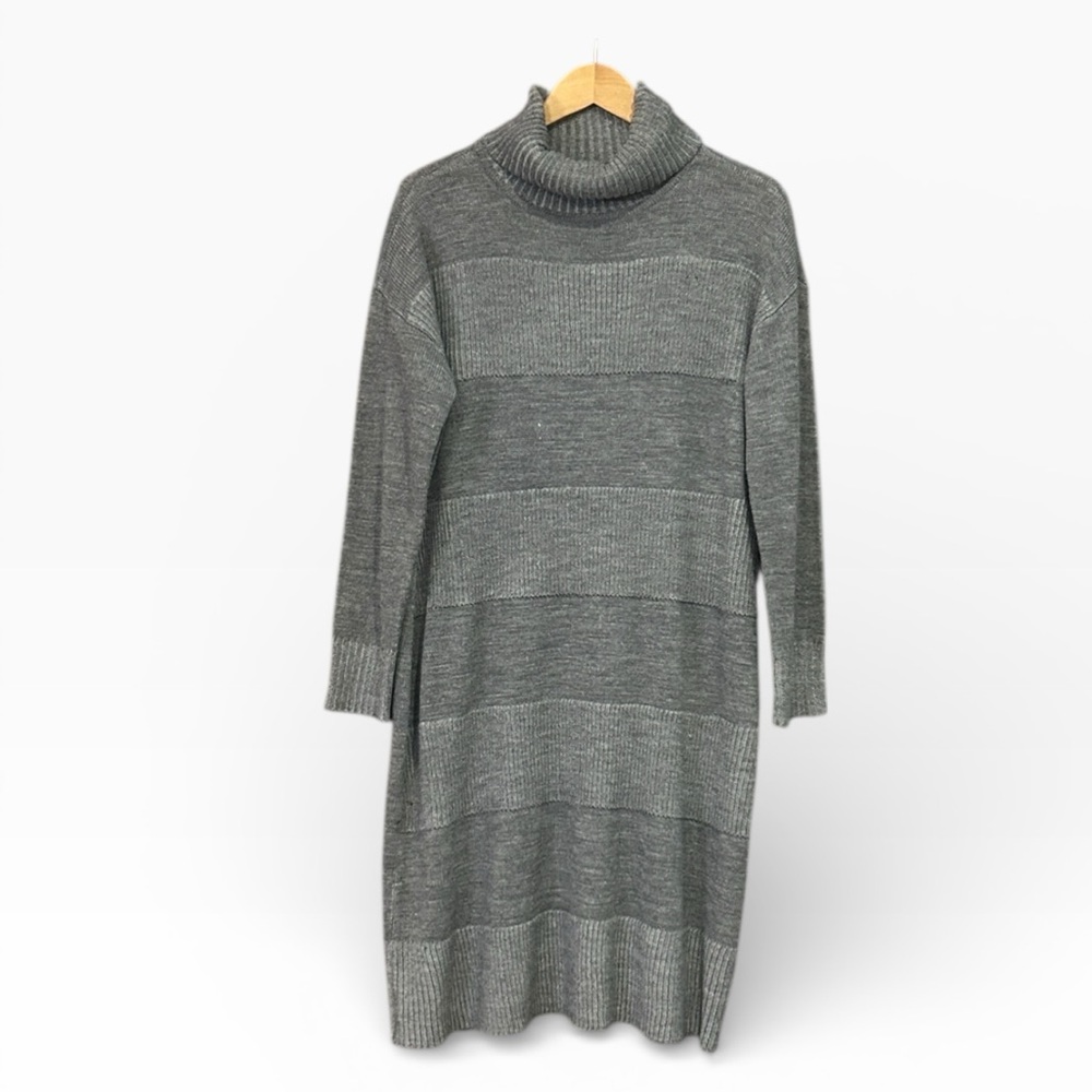 Justfab Grey Long Sleeve Turtleneck Knit Sweater Dress Women’s Size 1X